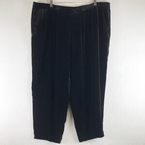 Eileen Fisher Woman Rayon Silk Velvet Pull-On Pants Pockets Black Plus Size 3X